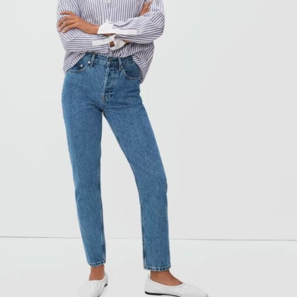 Everlane The Curvy 90s Cheeky Straight Jeans Medium Wash High Rise Size 30 - Picture 1 of 11